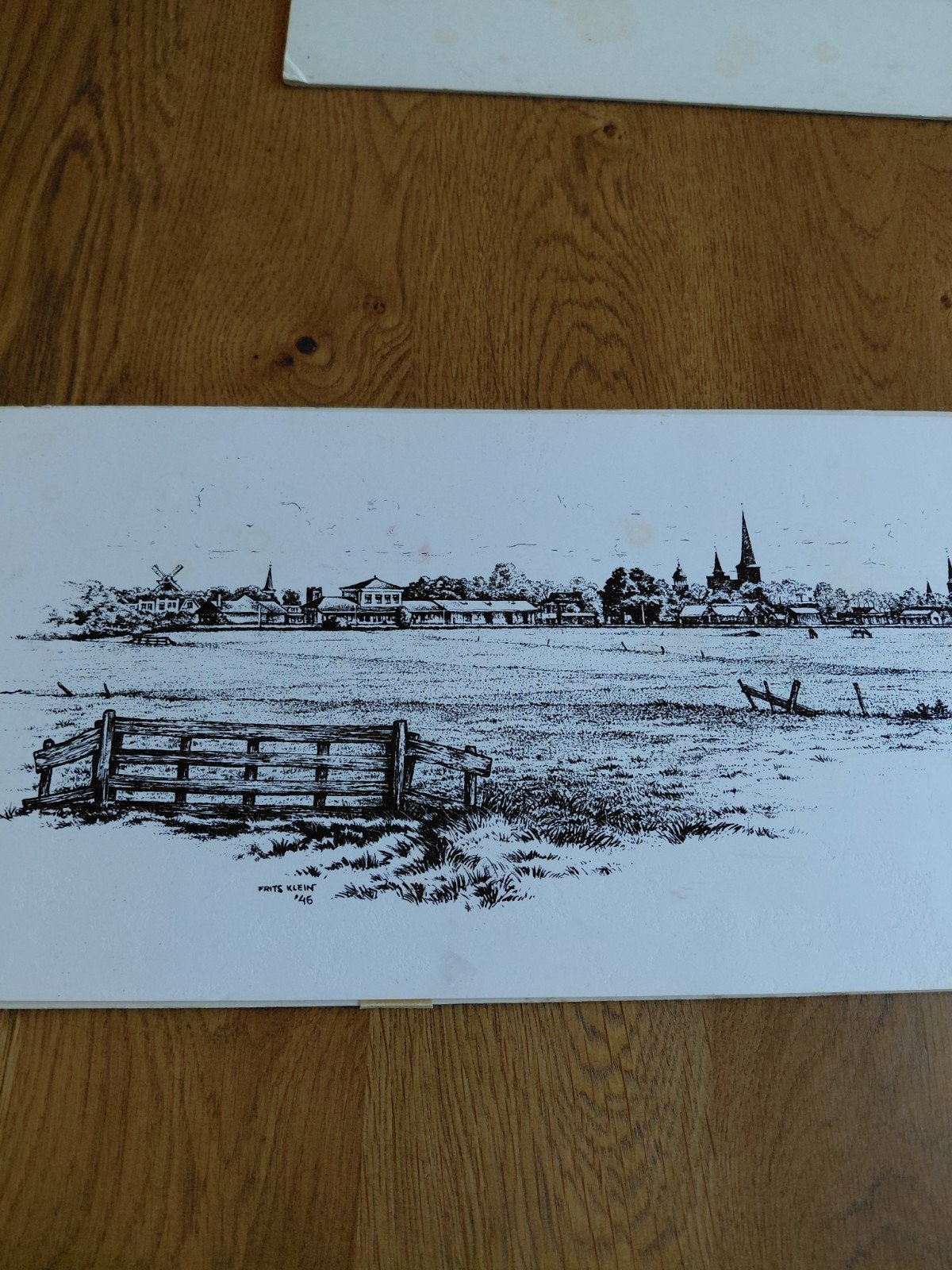 Pentekening Frits klein 1946, Antiek en Kunst, Kunst | Tekeningen en Foto's, Ophalen, Tekening, Potloodtekening, Handgemaakt