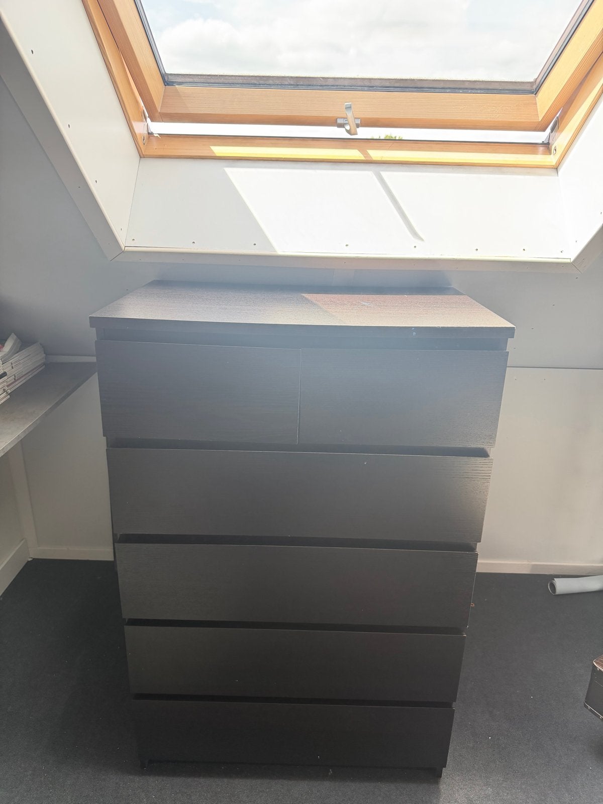 Ikea MALM kast zwartbruin 6 lades, Huis en Inrichting, Kasten | Ladekasten, Ophalen