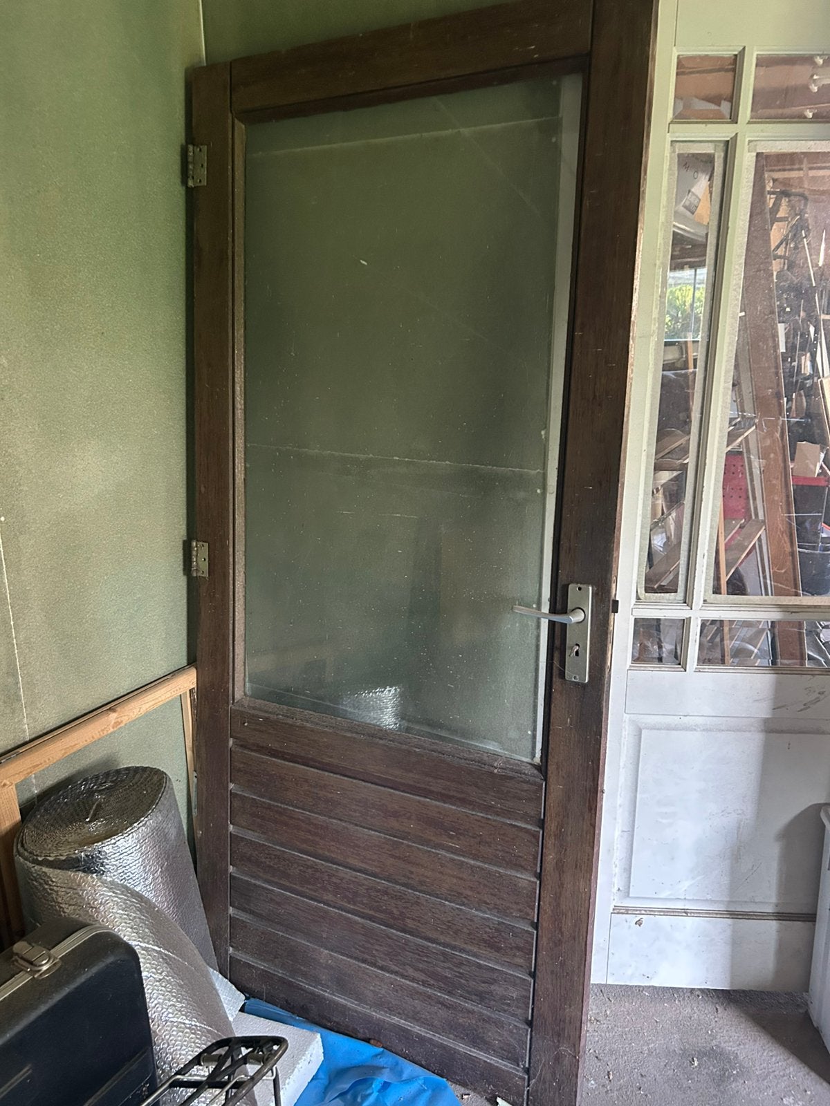 Gratis Buitendeur glas 200 x  93,5 cm, Ophalen, Gebruikt, 80 tot 100 cm, 200 tot 215 cm