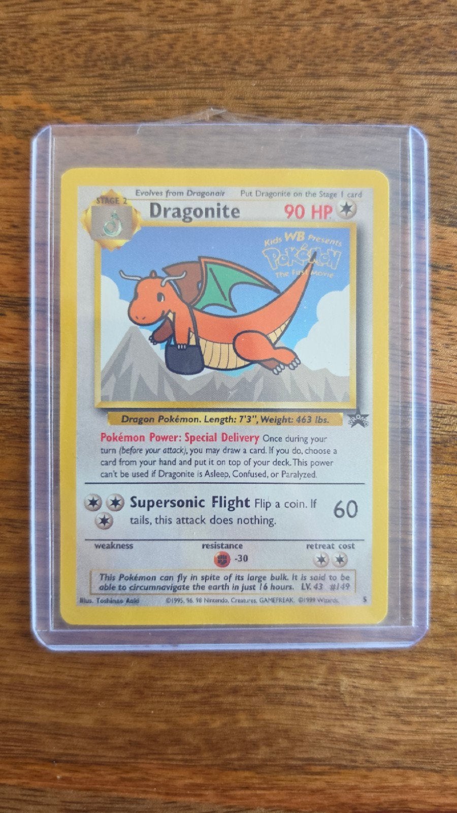 Dragonite Movie Promo Pokemon Kaart - Kids' WB Presents, Ophalen of Verzenden, Zo goed als nieuw, Losse kaart