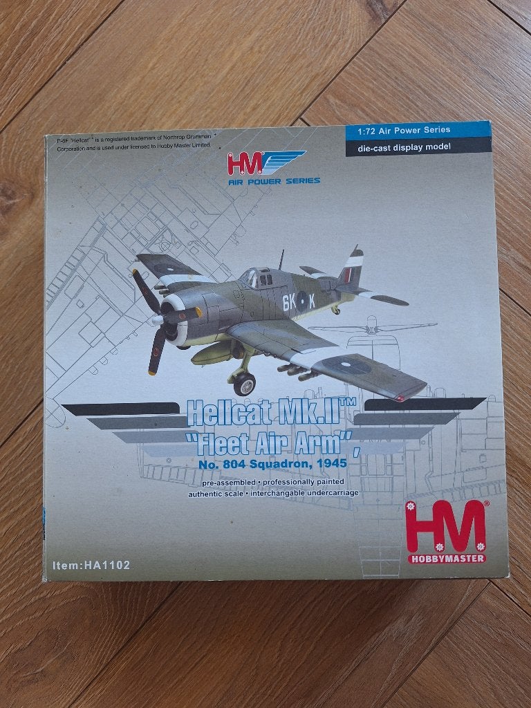 Diecast 1:72 1/72 Hobby Master Hellcat Mk.II "Fleet Air Arm", Overige merken, 1:72 tot 1:144, Ophalen of Verzenden, Zo goed als nieuw