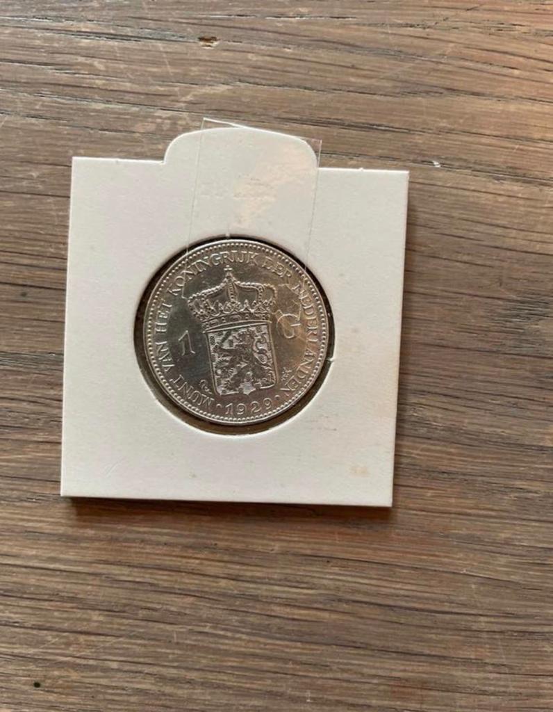 1 Gulden Koningin Wilhelmina 1929 zilver, Postzegels en Munten, Munten | Nederland, 1 gulden, Zilver, Ophalen of Verzenden, Koningin Wilhelmina