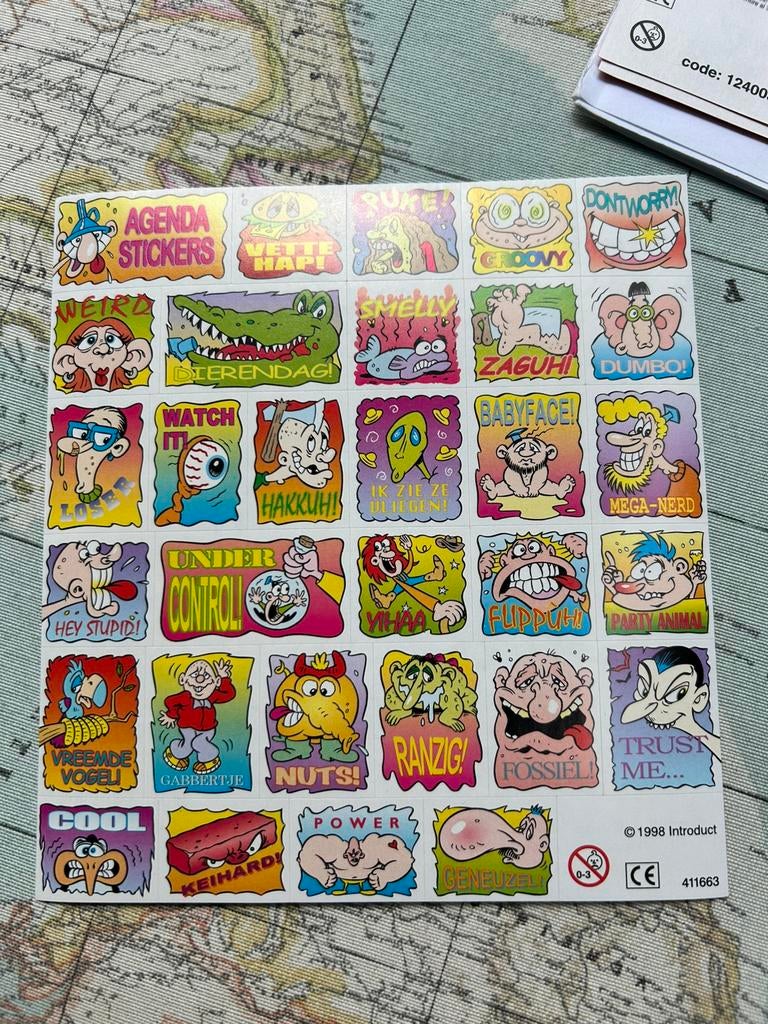 Oude agenda stickers 1998 introduct, Ophalen of Verzenden, Zo goed als nieuw, Meerdere stickers