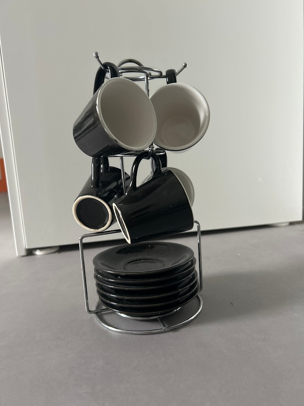 Mini koffie/espresso set met kopjes en schoteltjes, Ophalen, Gebruikt, Keramiek, Kop(pen) en/of Schotel(s)