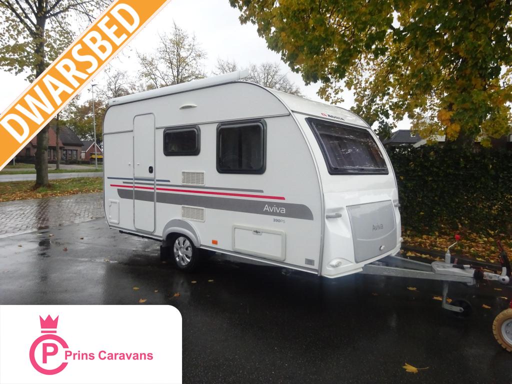 Adria Aviva 390 Met Vaste Luifel, Caravans en Kamperen, Caravans, Standaardzit, Luifel, Bedrijf, 750 - 1000 kg
