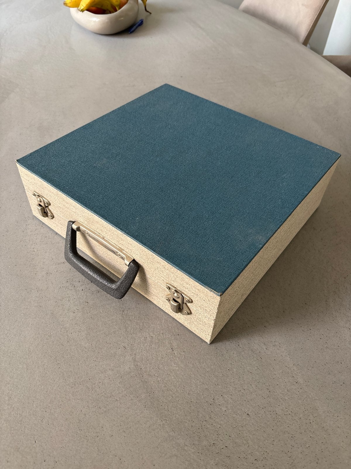 Vintage Langspeelplaten Koffer - LP Opbergdoos, Cd's en Dvd's, Vinyl | Overige Vinyl, Ophalen, LP, Gebruikt, Speciale editie