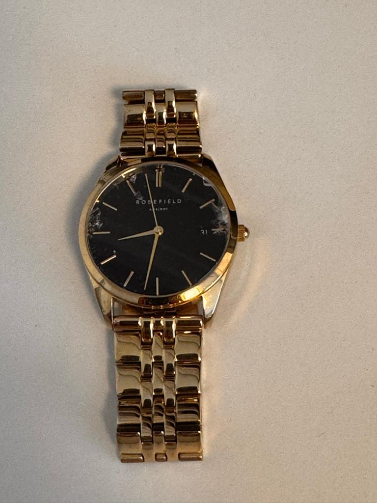 Rosefield horloge goud - glas moet vervangen worden, Overige merken, Gebruikt, Verzenden, Polshorloge
