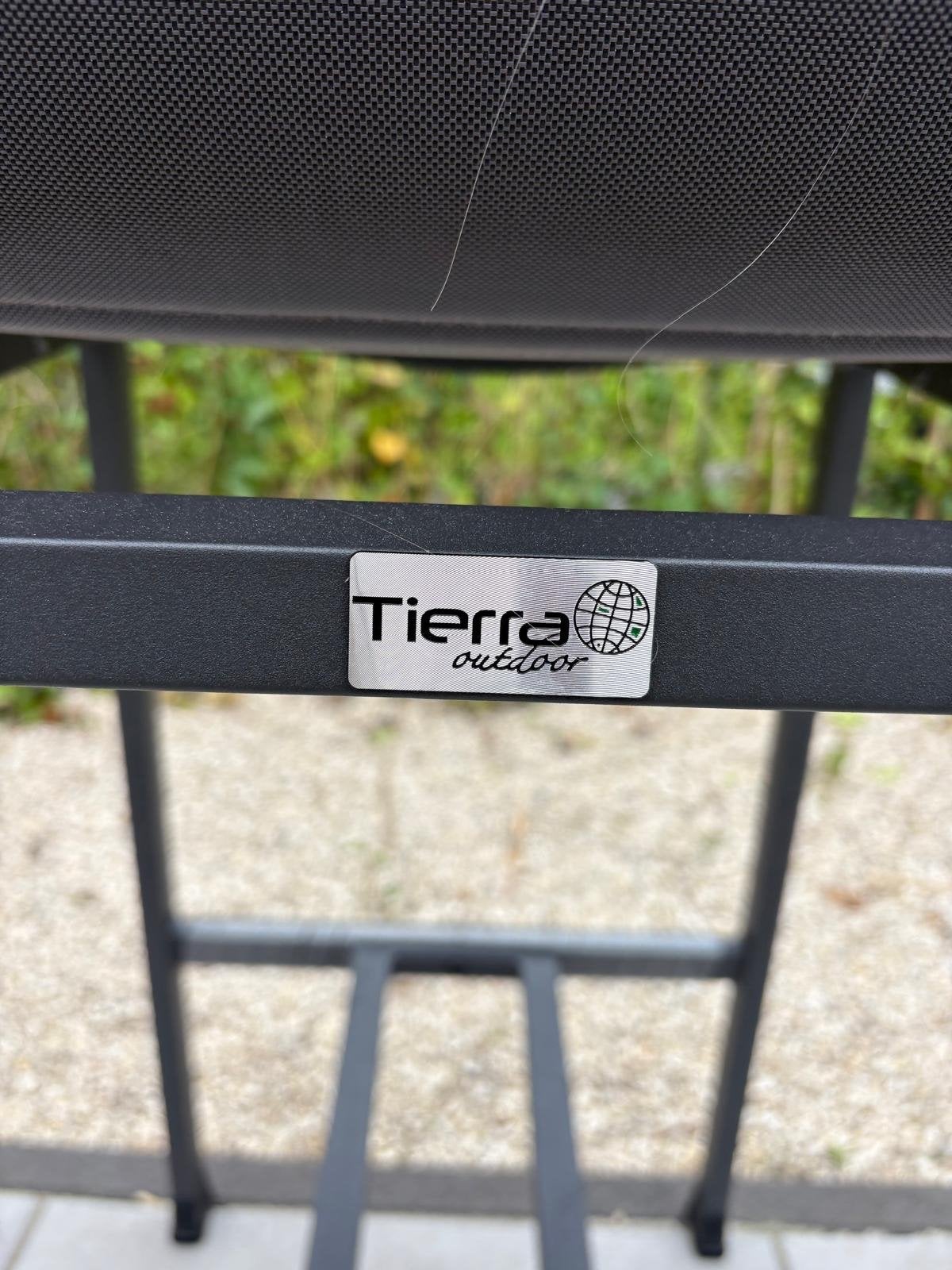Tierra Outdoor barkruk met armleuningen, Huis en Inrichting, Gebruikt, Ophalen of Verzenden, Metaal, 90 cm of meer