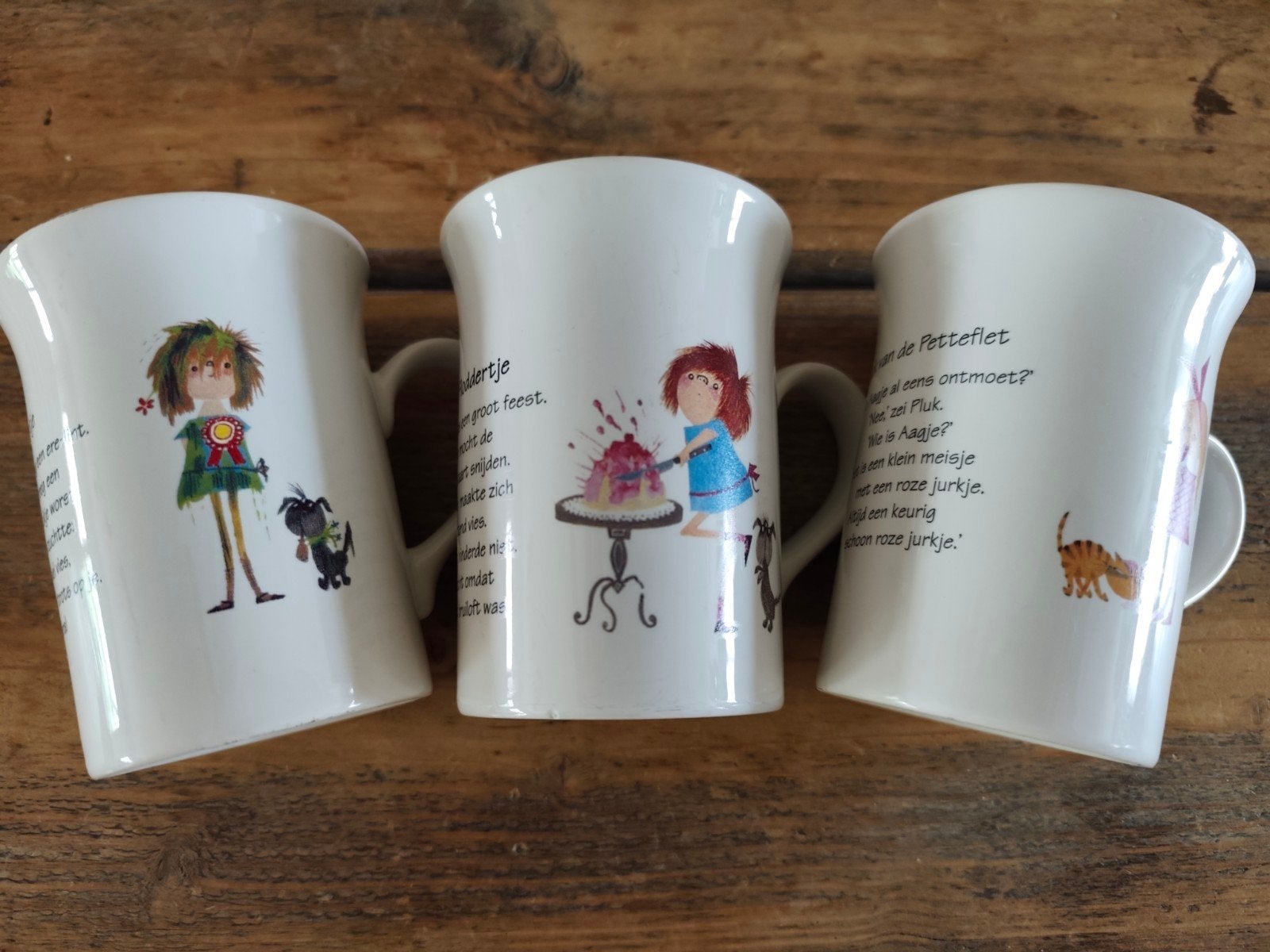 Set van 3 bekers van Floddertje, Ophalen of Verzenden, Gebruikt, Keramiek, Kop(pen) en/of Schotel(s)