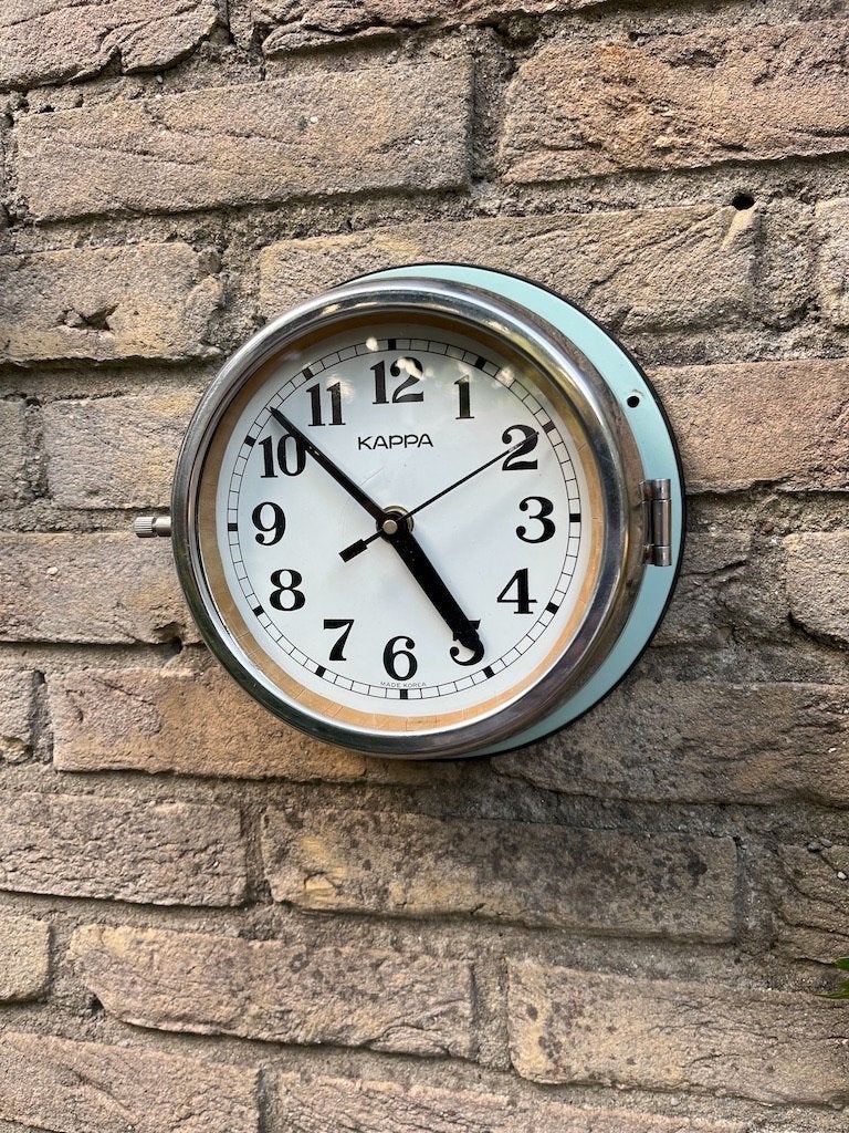 Vintage Unieke Wandklok Koopvaardijschip, Huis en Inrichting, Woonaccessoires | Klokken, Ophalen, Wandklok, Analoog, Zo goed als nieuw