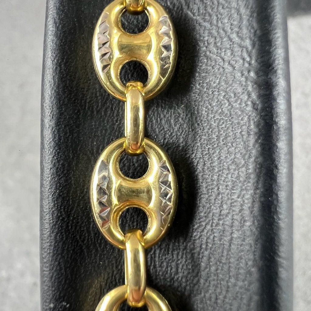 Gouden Armband | 18k | 7,53g |koffieboonschakel|20,5| 418013, Ophalen of Verzenden, Gebruikt, Goud, Goud
