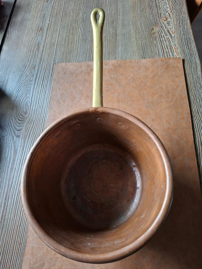 Rood koperen steelpan, Antiek en Kunst, Antiek | Koper en Brons, Ophalen, Koper