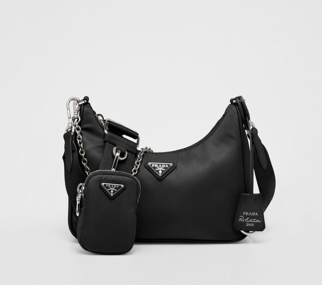 PRADA nylon bag zwart, Ophalen of Verzenden, Zo goed als nieuw, Zwart, Schoudertasje