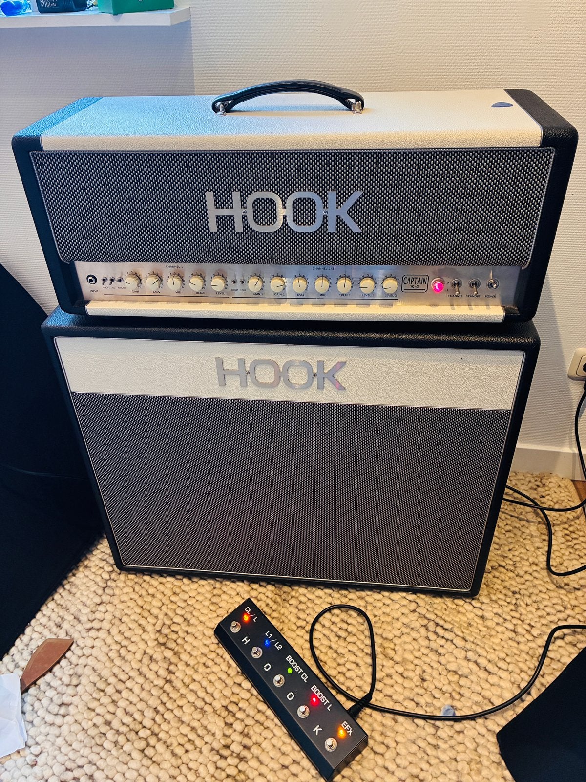 Hook Captain EL34 met Cabinet 2x12 cab soort Marshall fender, Ophalen, Gebruikt, 100 watt of meer