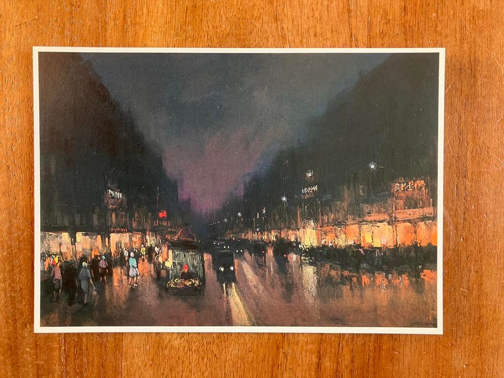 Herman Heijenbrock - Rue de l'Opéra, Parijs ca. 1930, Ophalen of Verzenden, 1980 tot heden, Ongelopen, Frankrijk