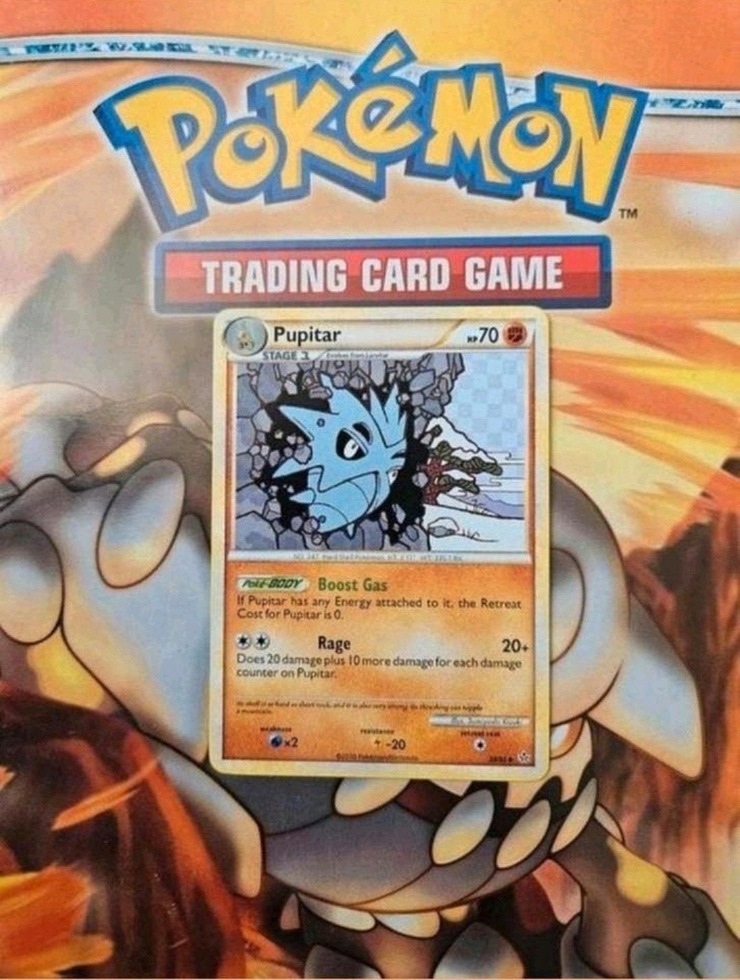 Pupitar 38/95 HGSS Unleashed set pokemon kaart, Ophalen of Verzenden, Gebruikt, Losse kaart