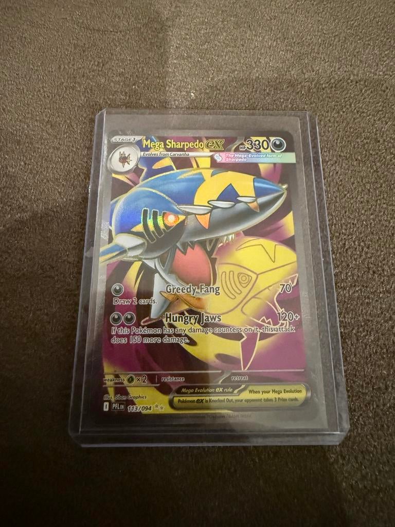 Mega Sharpedo EX Pokémon 113 Kaart - Vers uit de verpakking, Ophalen of Verzenden, Nieuw, Losse kaart