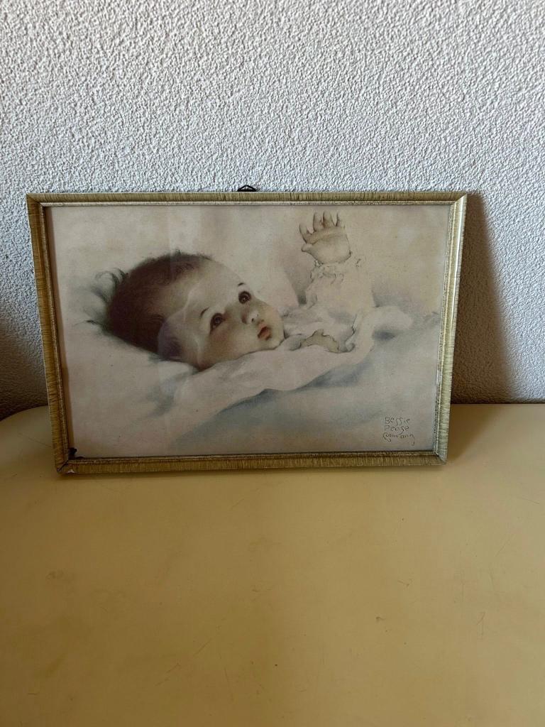 vintage litho van Bessie Pease Gutmann Awakening, Gebruikt, Ophalen of Verzenden, 1940 tot 1960, Prent