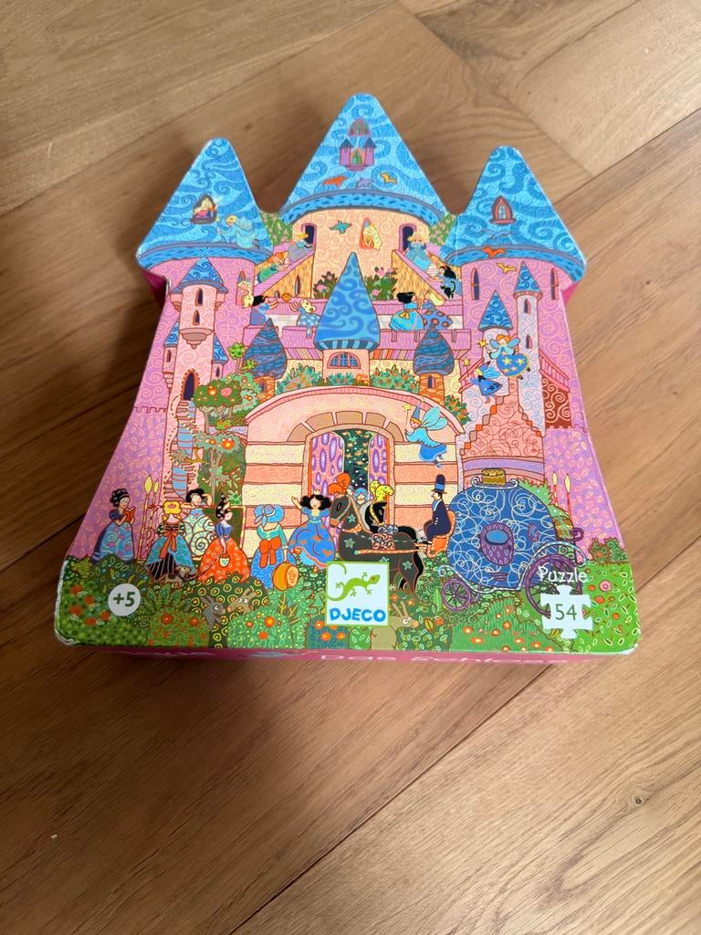 Djeco Château Féérique puzzel 54 stukjes, Ophalen, 10 tot 50 stukjes, Zo goed als nieuw, 6 jaar of ouder