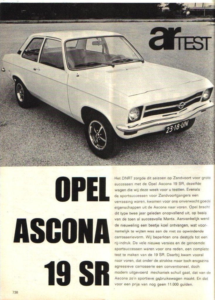 Autorevue test Opel Ascona 1900 SR Oktober 1972, Ophalen of Verzenden, Gelezen, Opel