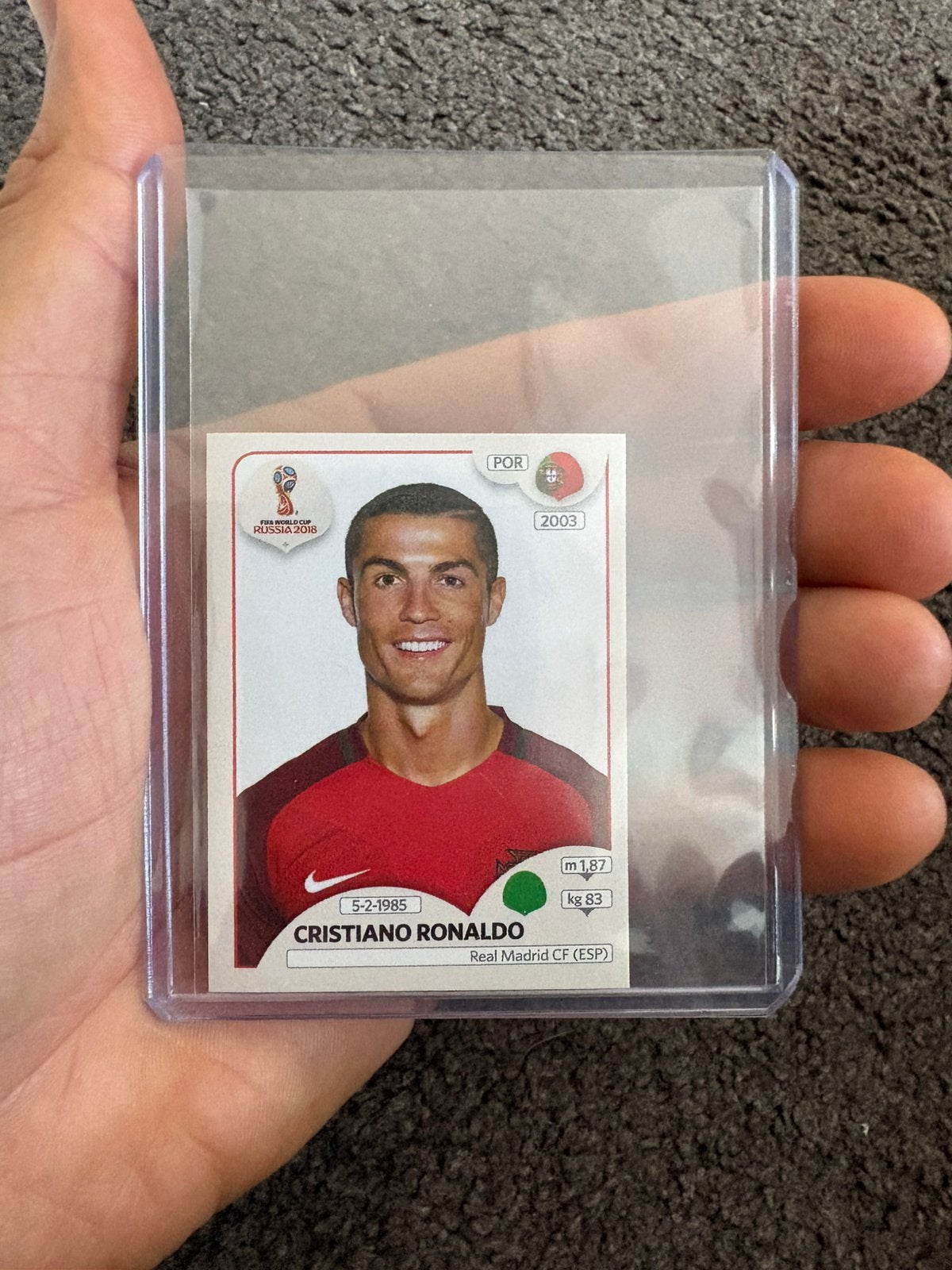 Cristiano Ronaldo 118 Panini WK 2018, Ophalen of Verzenden, Zo goed als nieuw, Sticker