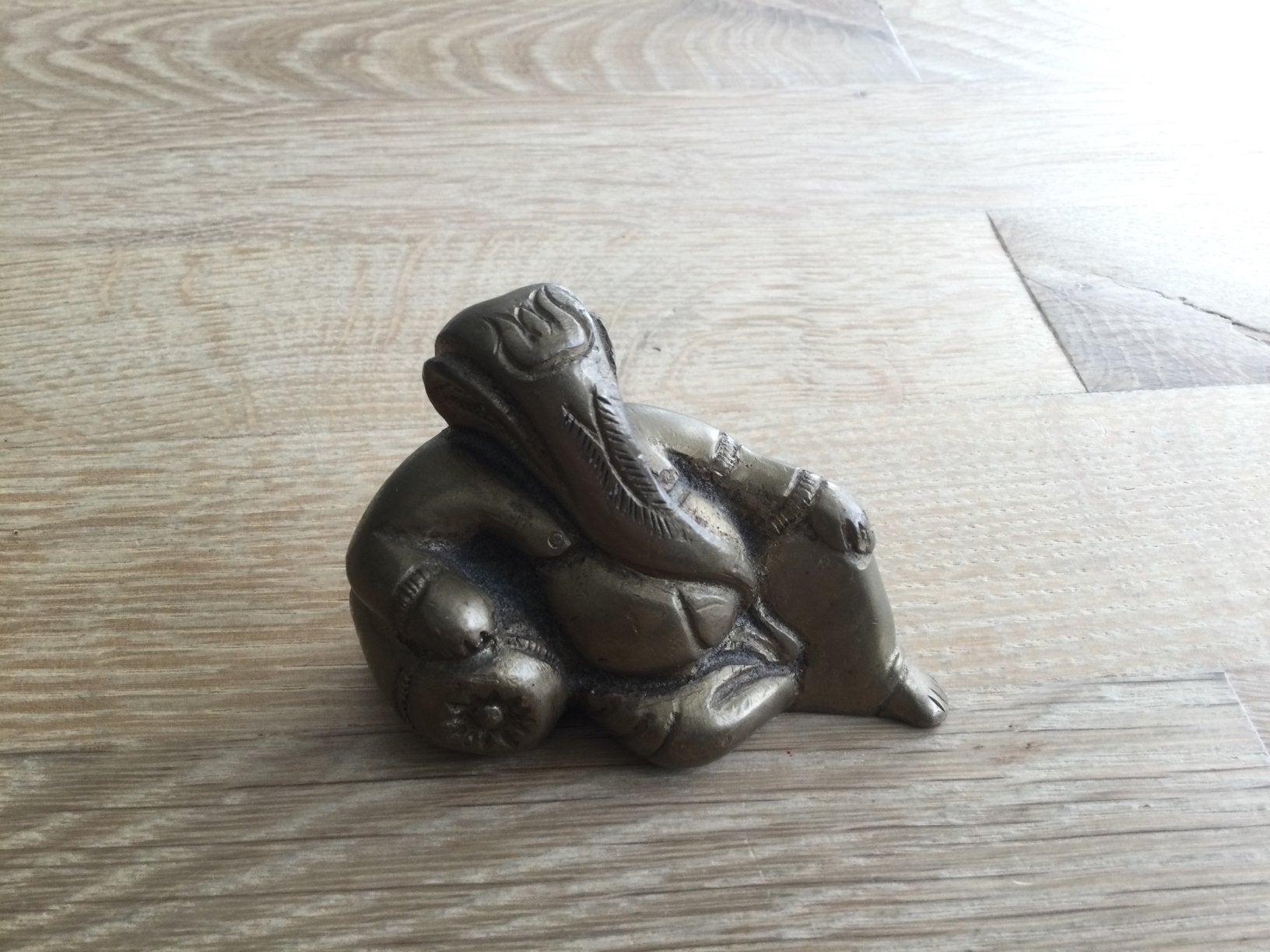 Heer Ganesha messing beeldje geluksgod Hindoeïsme., Ophalen of Verzenden, Zo goed als nieuw