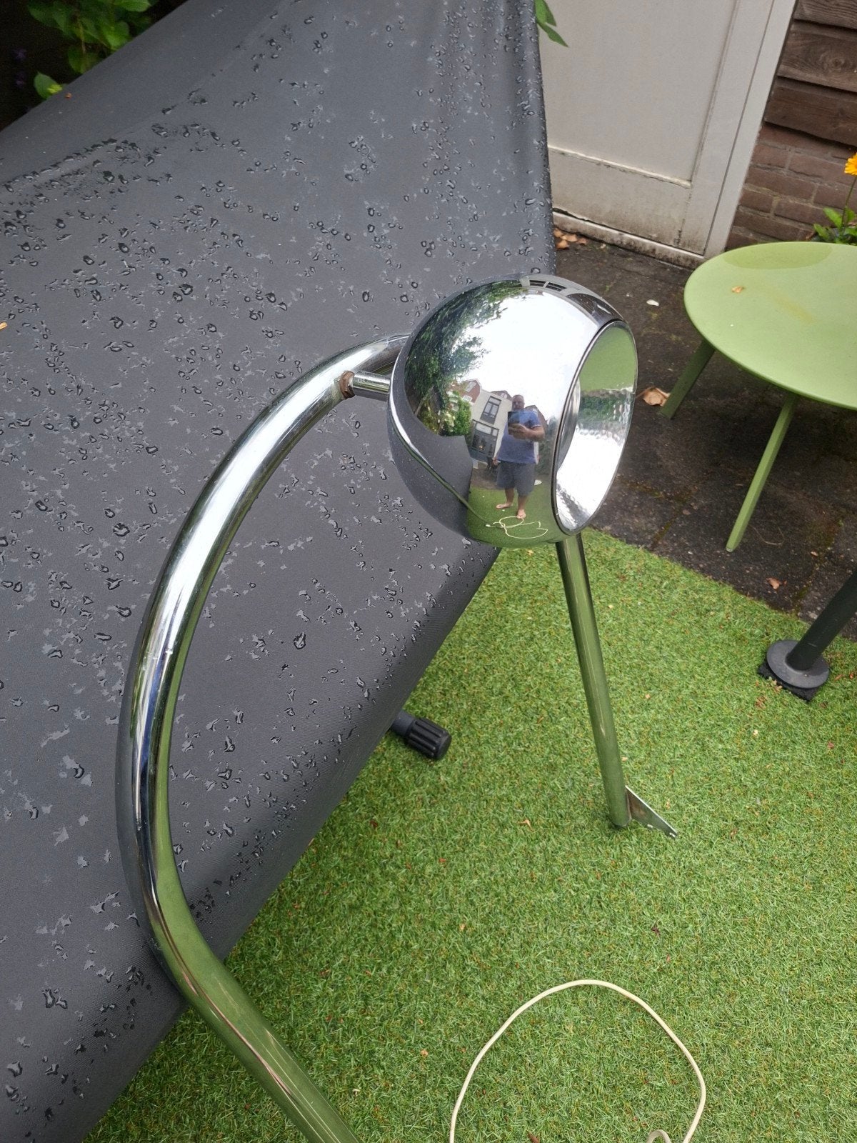 Vintage Eyeball lamp - Chroom Booglamp, Ophalen of Verzenden