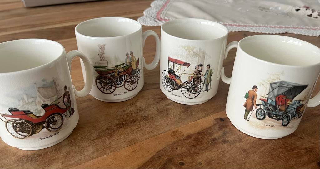 Vintage theekopjes met klassieke auto's - Bavaria, Ophalen of Verzenden