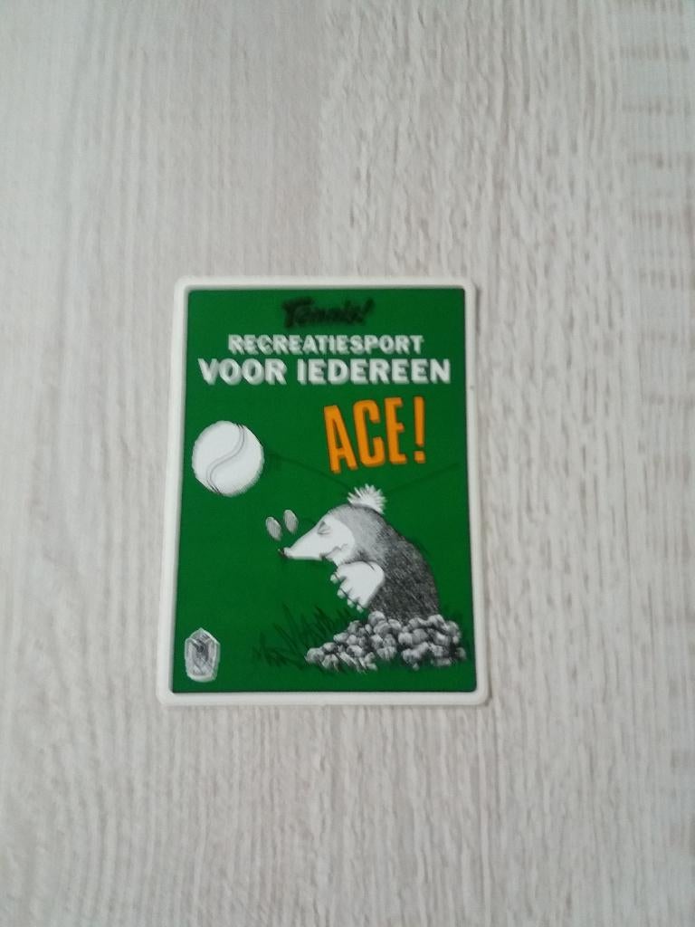 sticker Tennis! recreatiesport voor iedereen ACE!, Verzamelen, Ophalen of Verzenden, Zo goed als nieuw, Sport