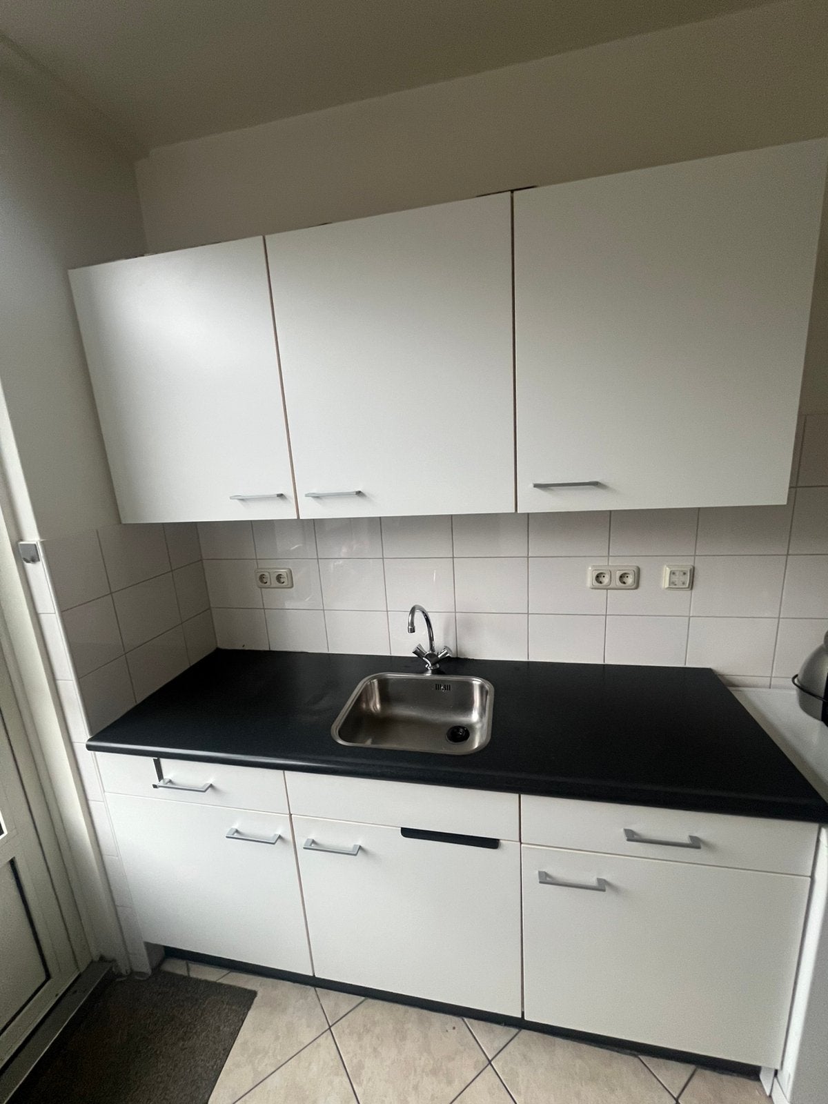 Bruynzeel keuken 180 cm met blad, kraan en rvs wasbak, Ophalen, Gebruikt, Wit, Enkelwandige keuken