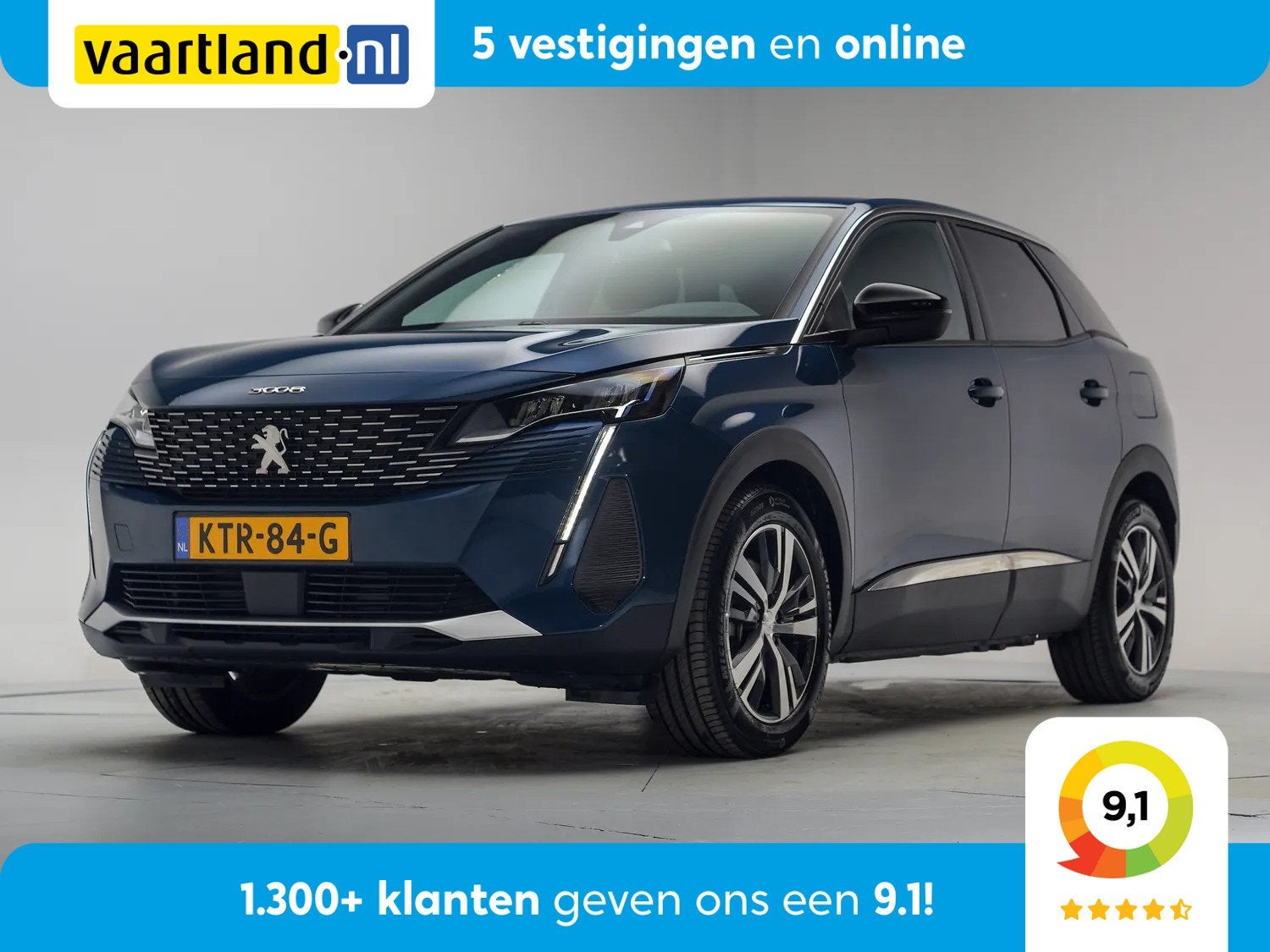 Peugeot 3008 Hybrid 180 Allure Pack [ Navi Apple/Android Cli, Auto's, Blauw, Plug-in hybride, Bedrijf, Hybride Elektrisch/Benzine