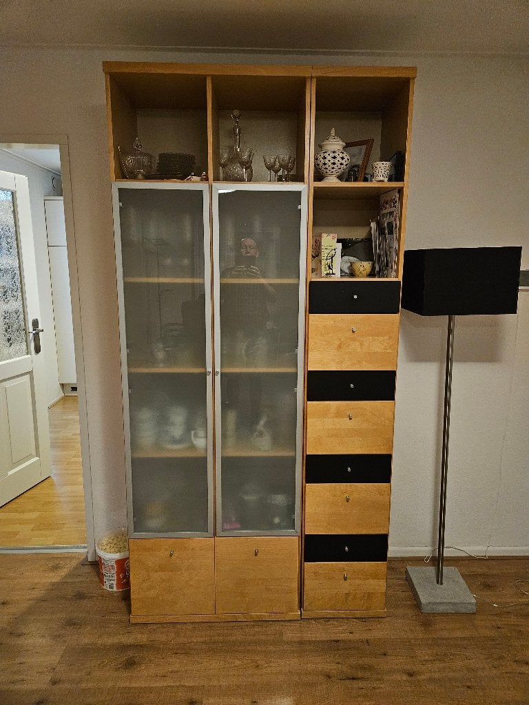 vitrinekast, Huis en Inrichting, Kasten | Vitrinekasten, Ophalen, Zie foto, Glas, Zo goed als nieuw
