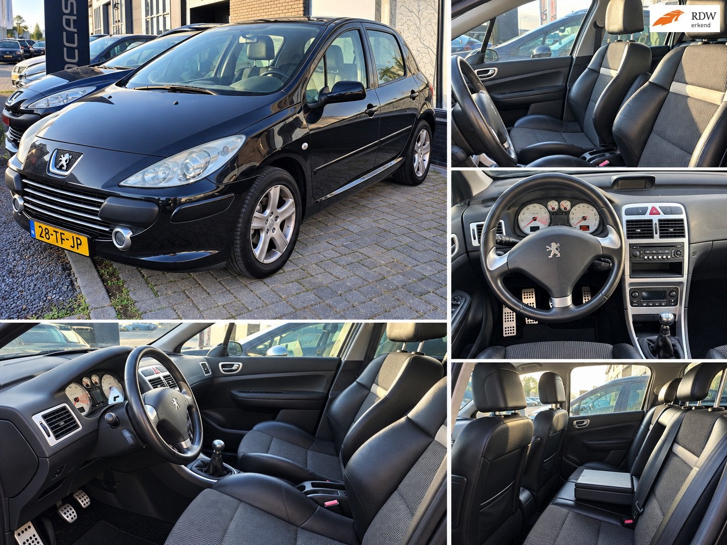 Peugeot 307 2.0-16V XSI 140PK! 5-deurs Leder/stof Climate Cr, Auto's, Gebruikt, 4 cilinders, Leder en Stof, Zwart