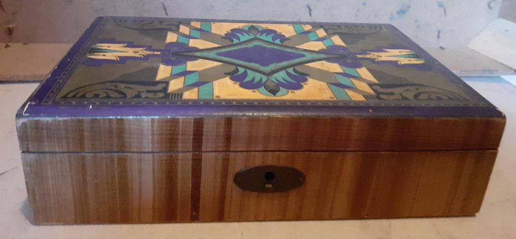 Houten doos Necessaire Reiskistje Sieradendoos, Antiek en Kunst, Ophalen of Verzenden