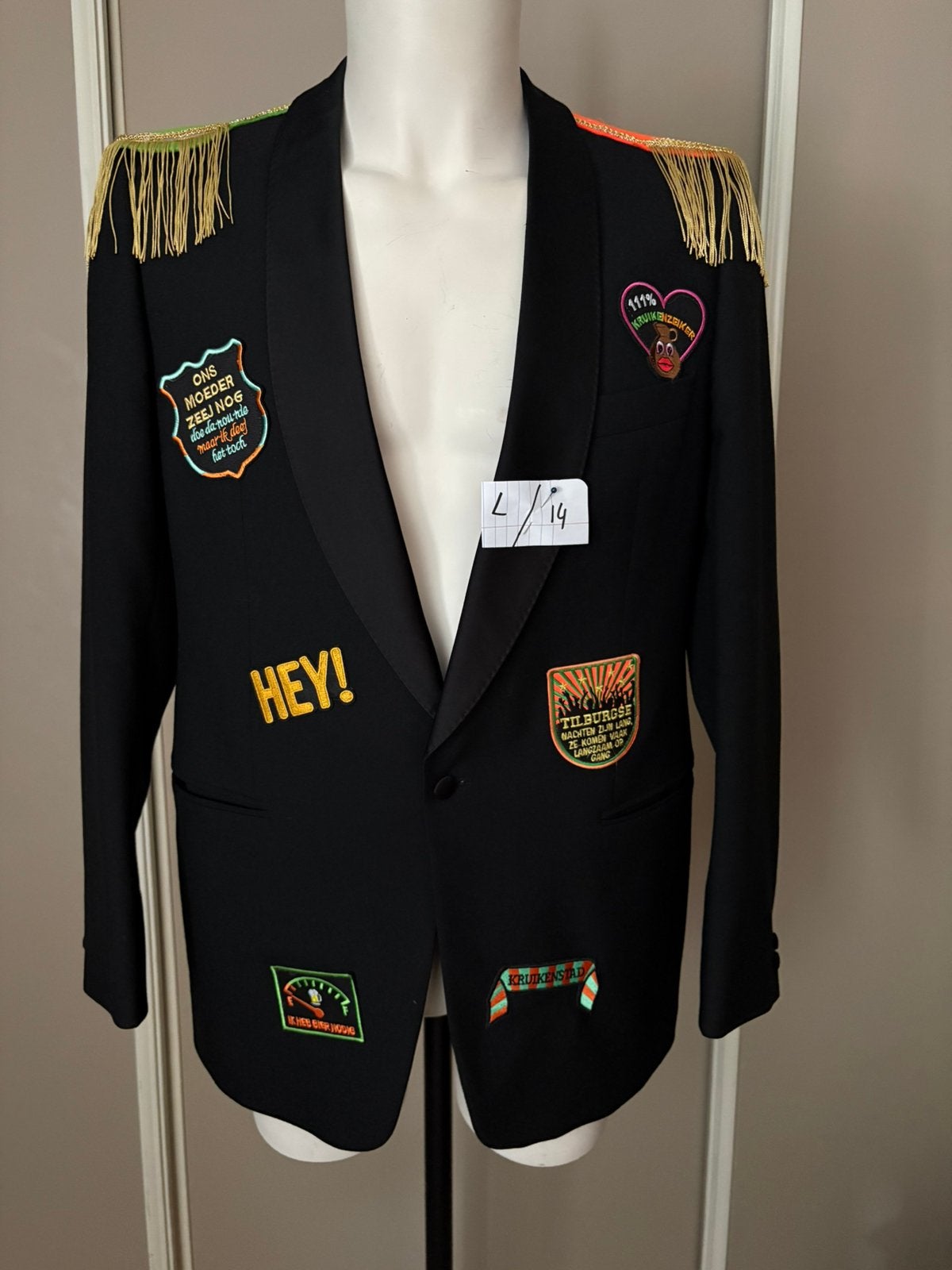 (14) Kruikenstad Colbert/Jas maat L unisex emblemen carnaval, Kleding | Heren, Ophalen of Verzenden, Zo goed als nieuw