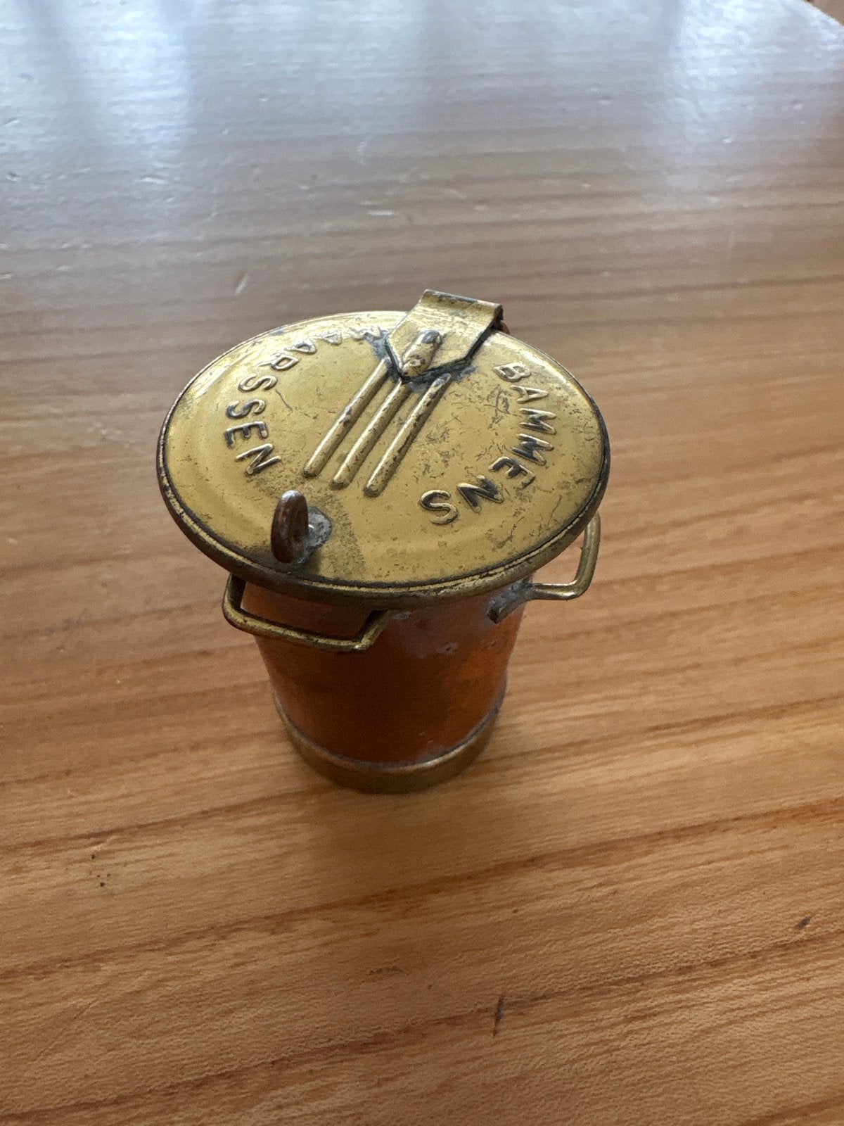 Miniatuur emmer met deksel - Brons/Koper, Ophalen of Verzenden, Koper