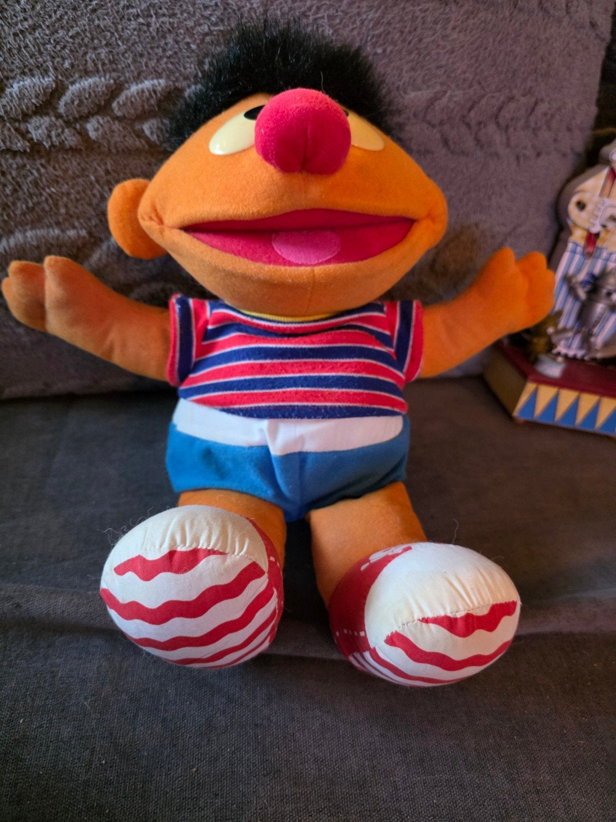 Sesamstraat Ernie kietel Knuffel vintage, Oranje, Overige merken, Overige karakters, Overige typen