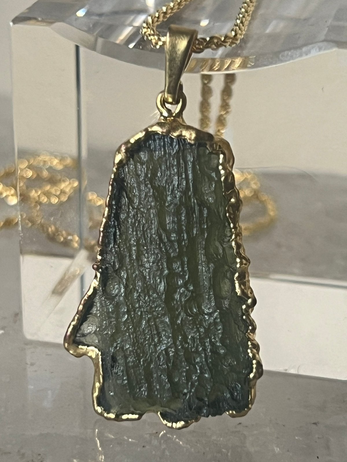 Moldaviet hanger uniek & zeldzaam 100% echt uniek, Sieraden, Tassen en Uiterlijk, Kettingen, Nieuw, Ophalen of Verzenden, Steen of Mineraal