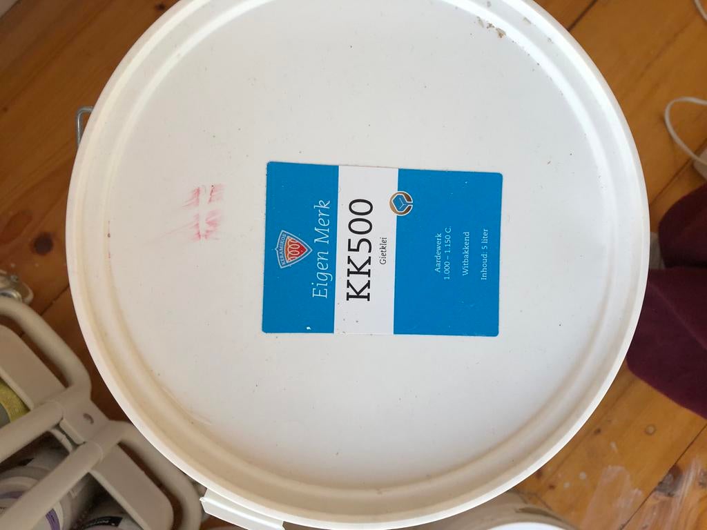 Gietklei KK500 - 5 liter witbakkend aardewerk, Ophalen, Nieuw, Knutselmateriaal, Wit