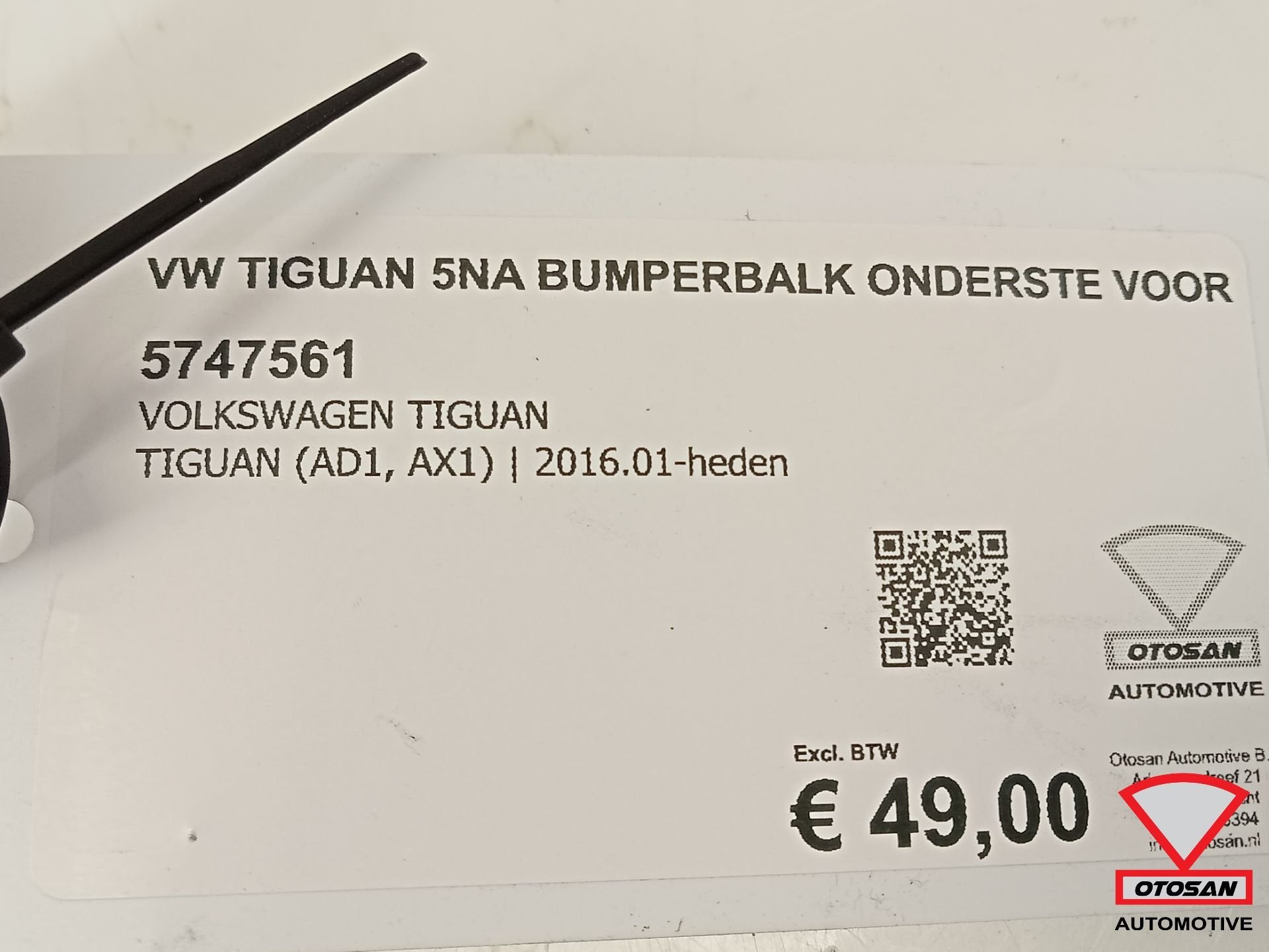 VW Tiguan 5NA Bumperbalk onderste Deel Voor 5NA807651D, Volkswagen, Volkswagen AG, Nieuw, Berliner Ring 2
38440  Wolfsburg, DE