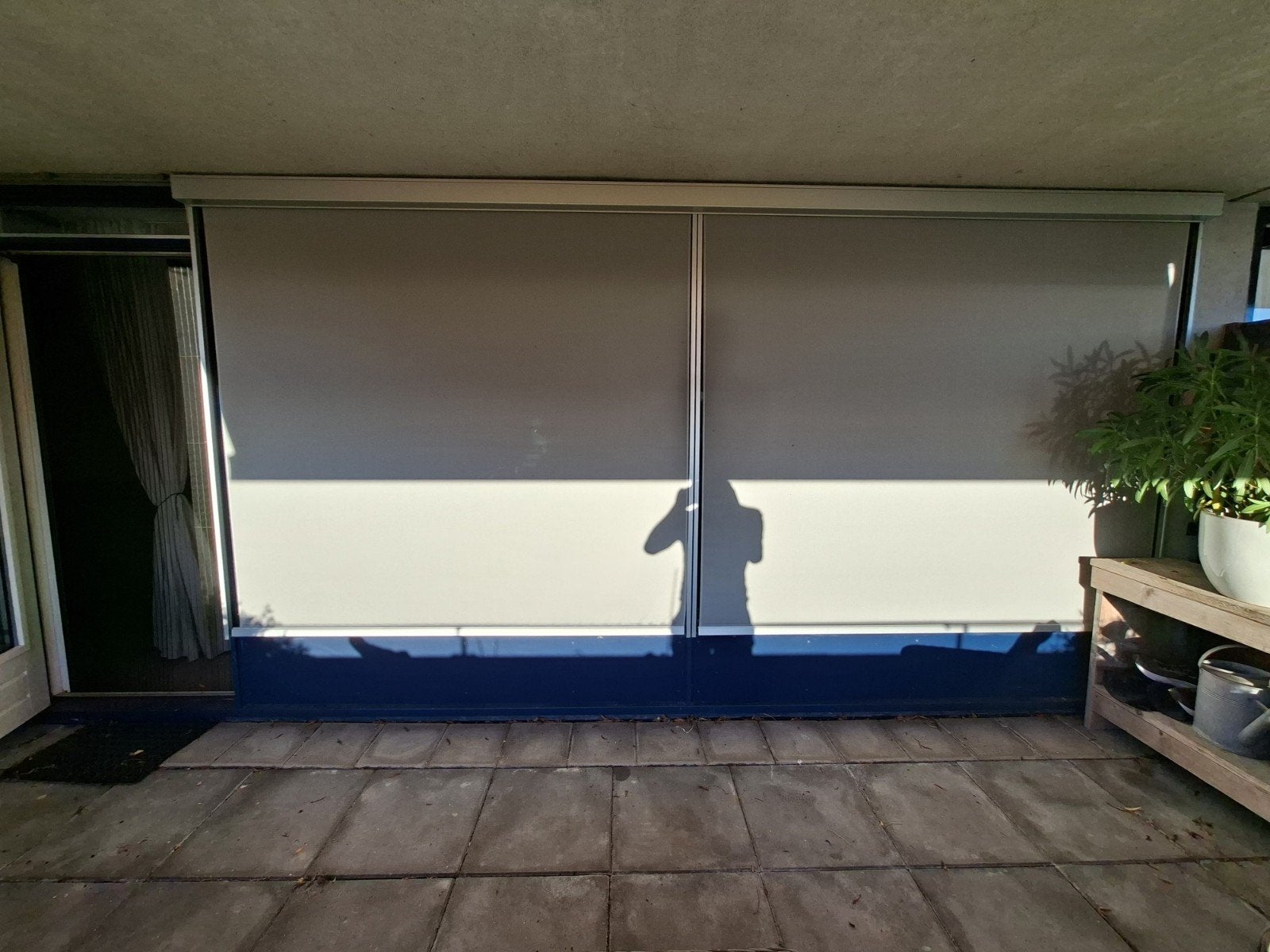 Somfy screen, zonwering, Doe-het-zelf en Verbouw, Rolluiken, Ophalen, Gebruikt, 200 cm of meer, Grijs