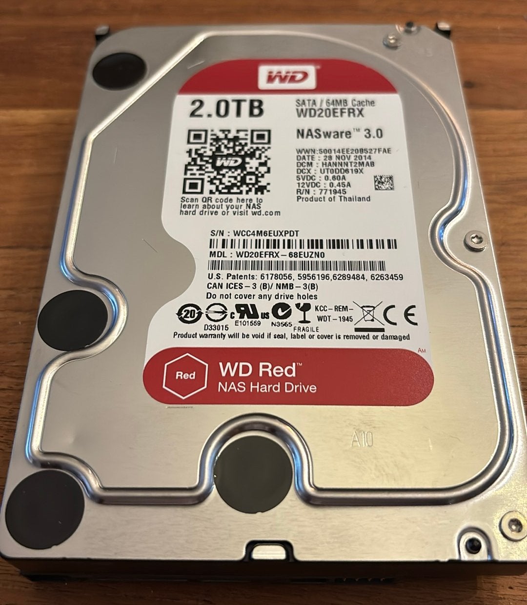 WD Red 2TB NAS HDD – 100% in orde, Computers en Software, Harde schijven, Gebruikt, Desktop, Intern, HDD, SATA, Ophalen of Verzenden