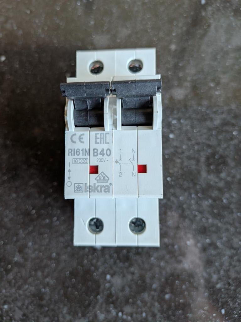 Iskra RI61N B40 230V Automatische Zekering, Ophalen of Verzenden, Gebruikt, Schakelaar