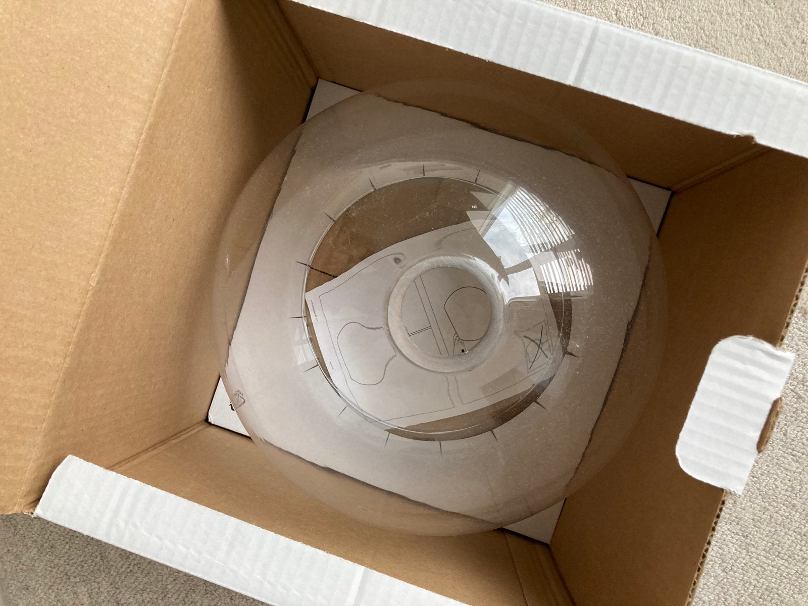 IKEA JAKOBSBYN Glazen Lampenkap - Nieuw in doos, Overige kleuren, 25 tot 50 cm, Rond, Nieuw