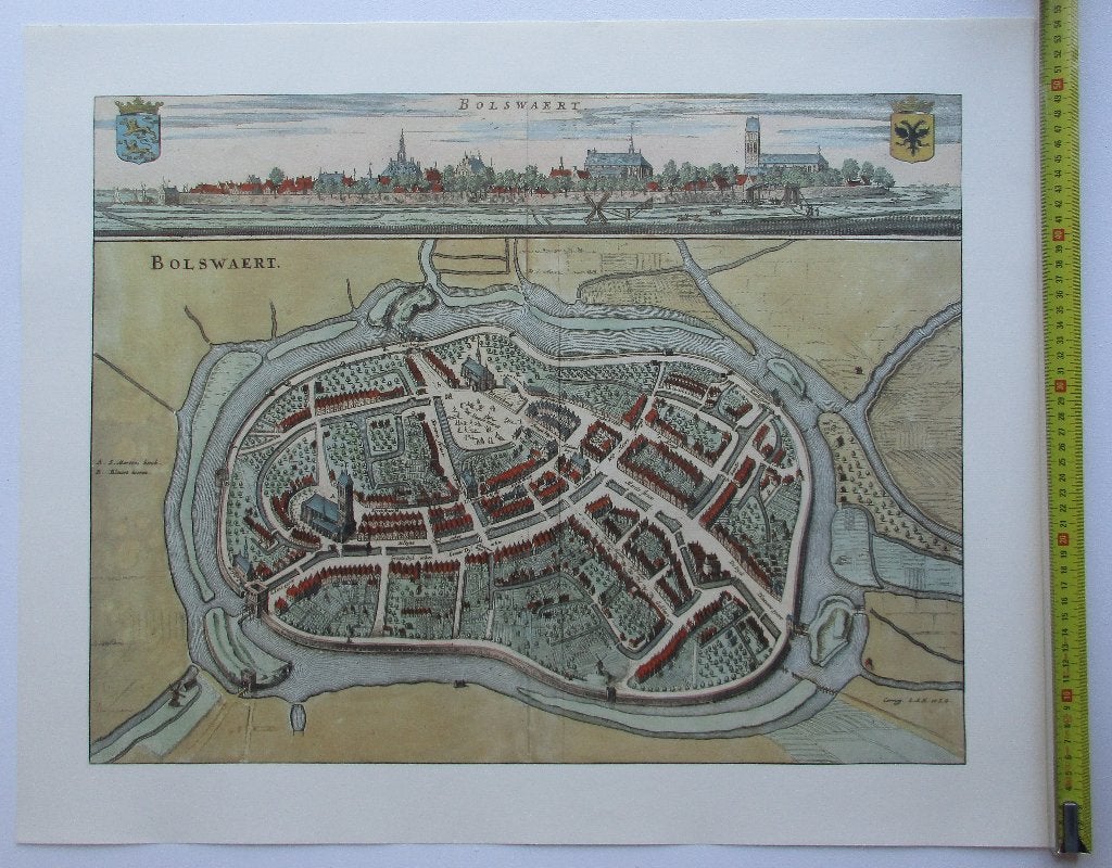 Reproductie Harlingen, Stavoren, Sloten, Workum 1664, Voor 1800, Nieuw, Ophalen of Verzenden, Landkaart