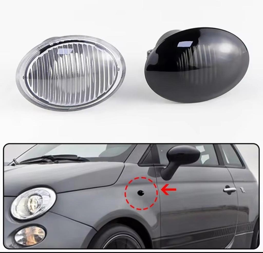 Zijknipperlichten ABARTH/ FIAT 500. ZWART., Ophalen of Verzenden, Fiat