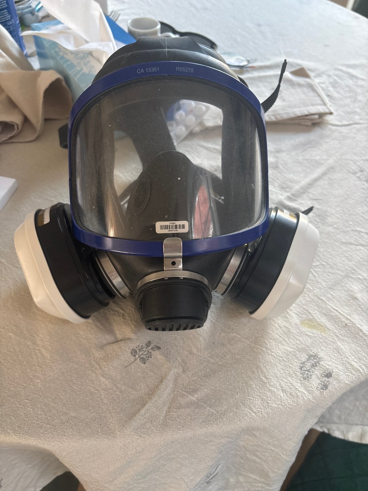 Dräger Volgelaatsmasker met A2P3 R D filters, Ophalen of Verzenden, Zo goed als nieuw, Volgelaatsmaskers