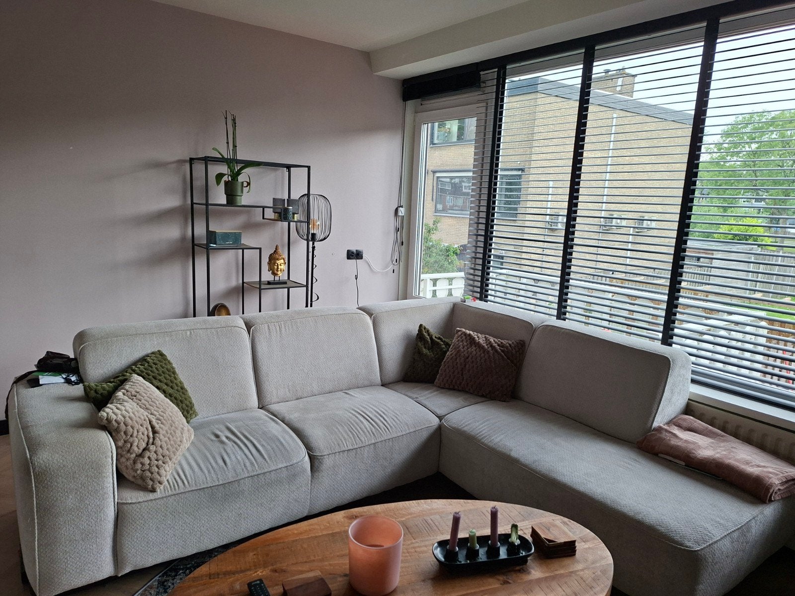 Comfortabele Hoekbank - off white Stof, Ophalen, Gebruikt, Stof, Modern, Comfortabel