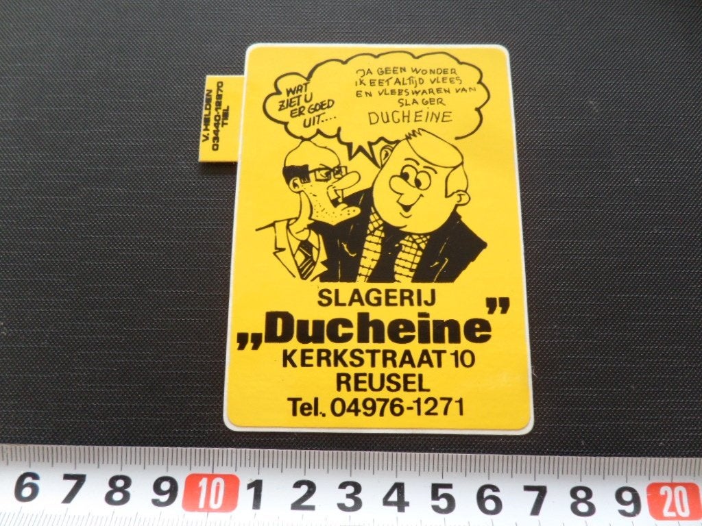 sticker Reusel Slagerij DUCHEINE Kerkstraat 10, Ophalen, Zo goed als nieuw