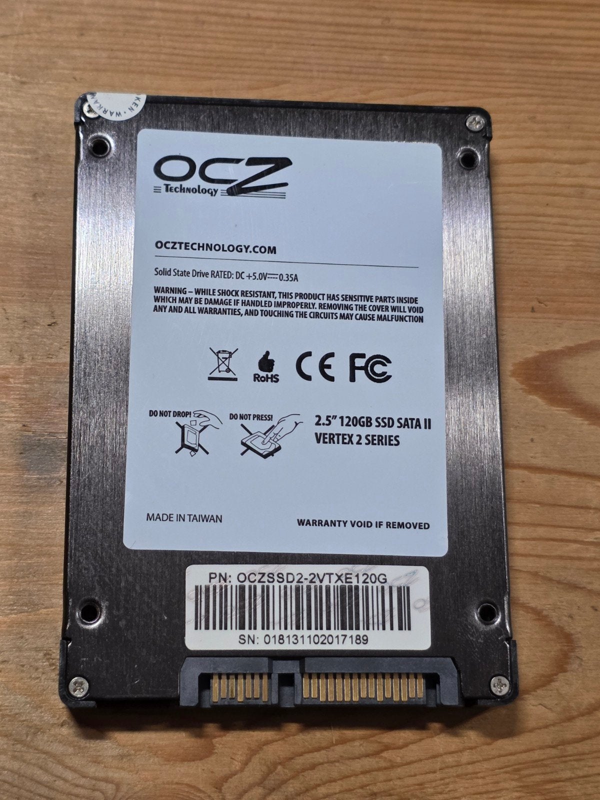 Ocz technology 120gb laptop ssd hdd hardeschijf, Computers en Software, Harde schijven, Intern, Gebruikt, Ophalen of Verzenden